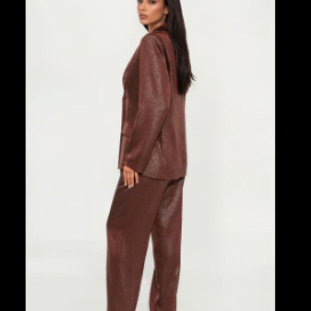 Fashion Nova Laurel Satin Blazer Pant Set - Picture 3 of 5